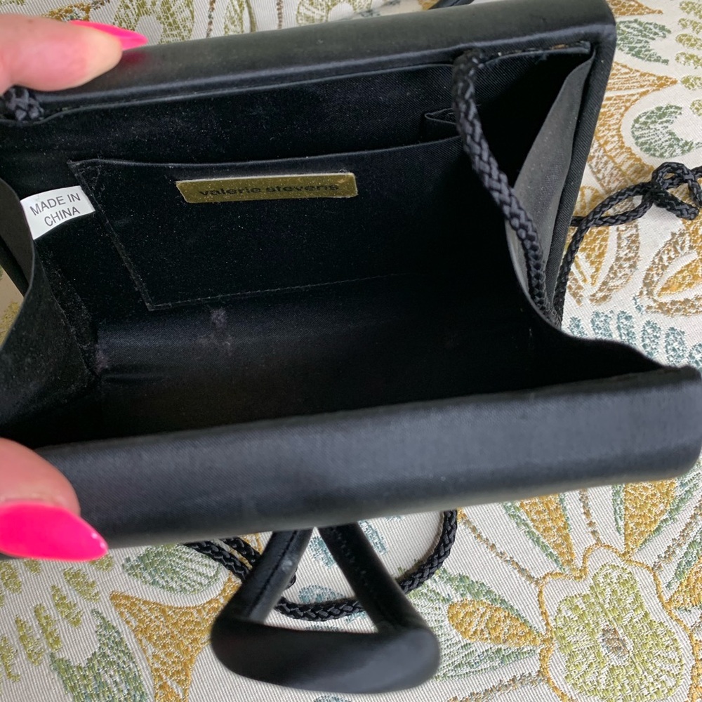 Valerie Stevens Evening Bag Black Knot Box Purse - Picture 4 of 6
